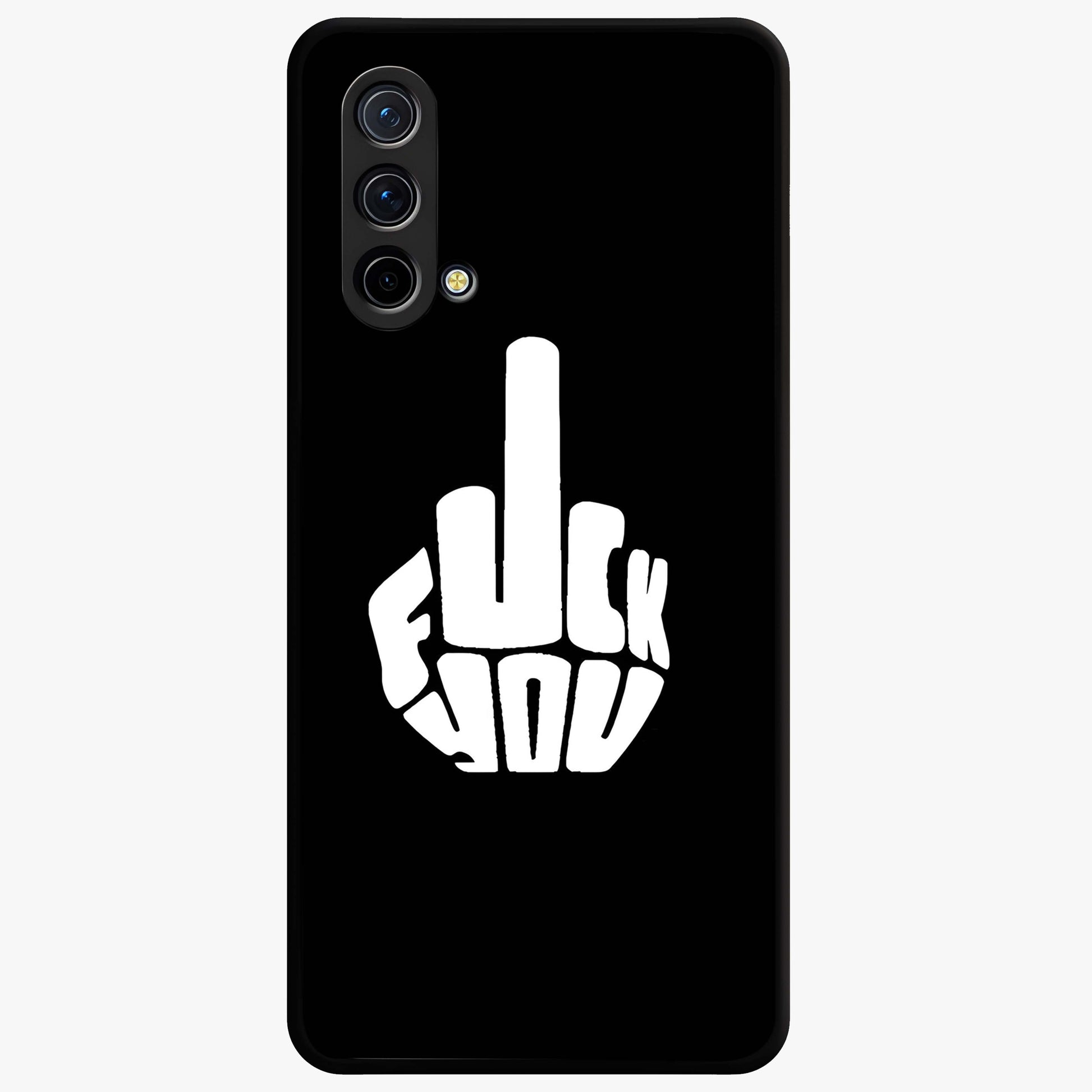 Rebel Mode On Glass Case showing flat back view with bold rebellious typography artwork and glossy glass finish.