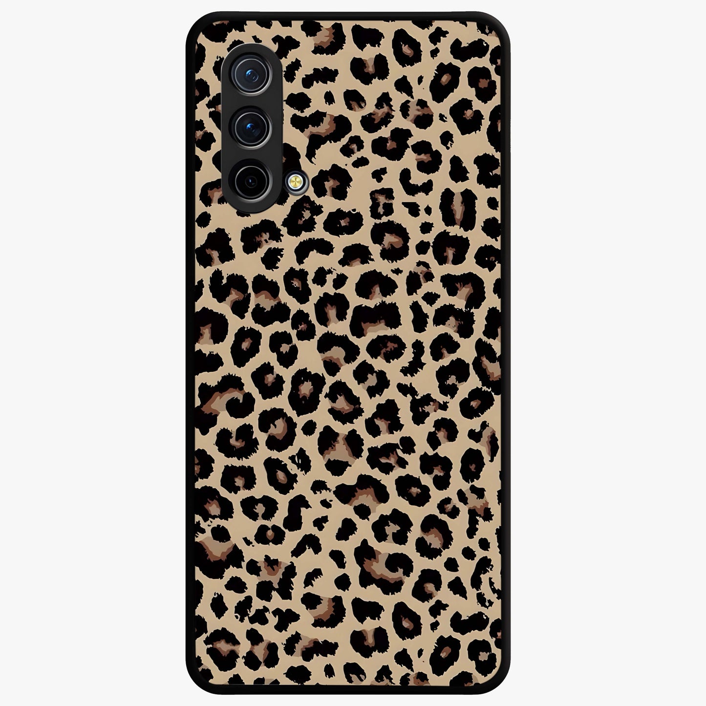 Savage Chic Pattern Glass Case showing flat back view with stylish patterned artwork and glossy glass finish.