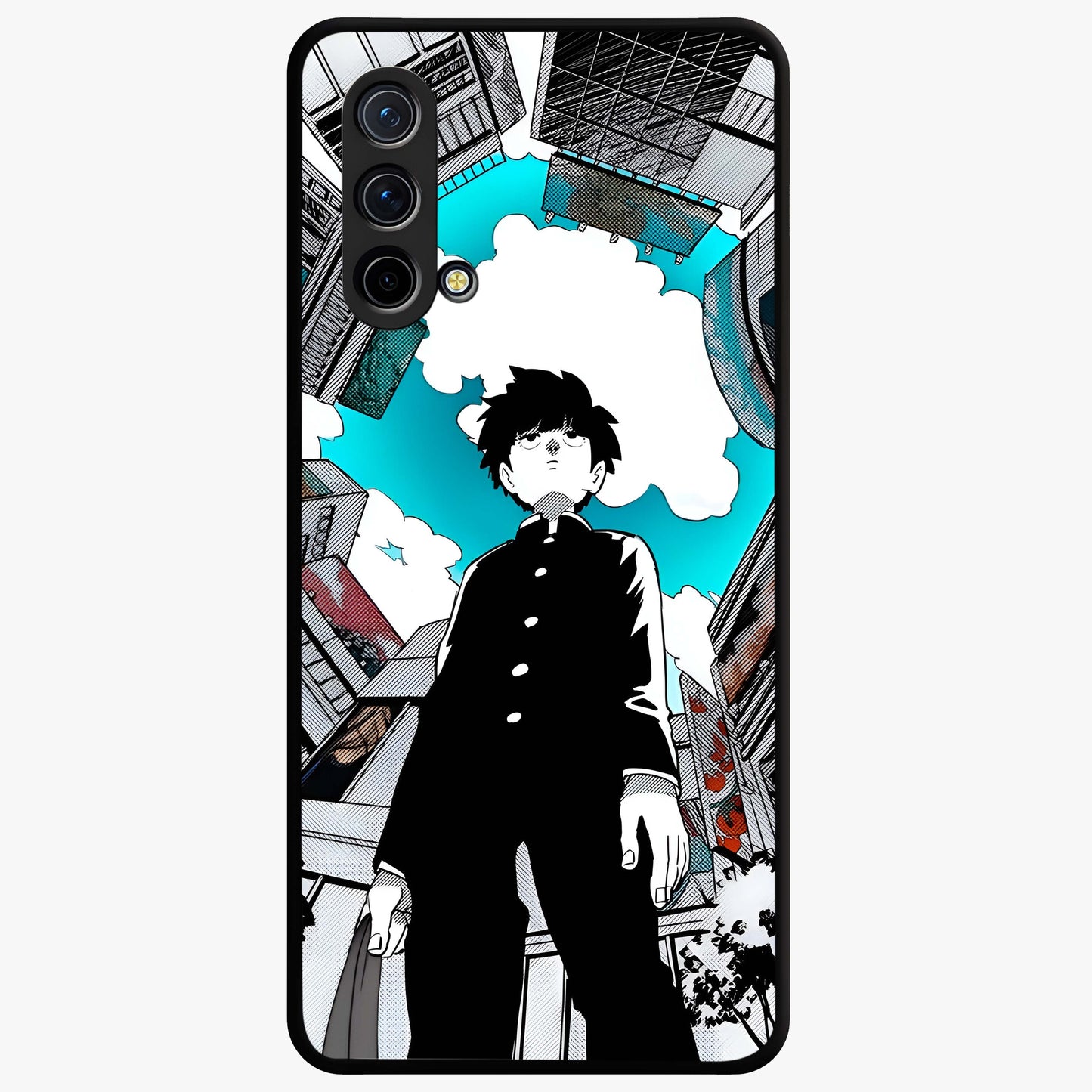 Silent Psychic Awakening Glass Case showing flat back view with mystical psychic themed artwork and glossy glass finish.