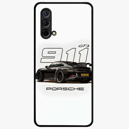 Turbo Legacy Icon Glass Case showing flat back view with iconic sports car inspired artwork and glossy glass finish.