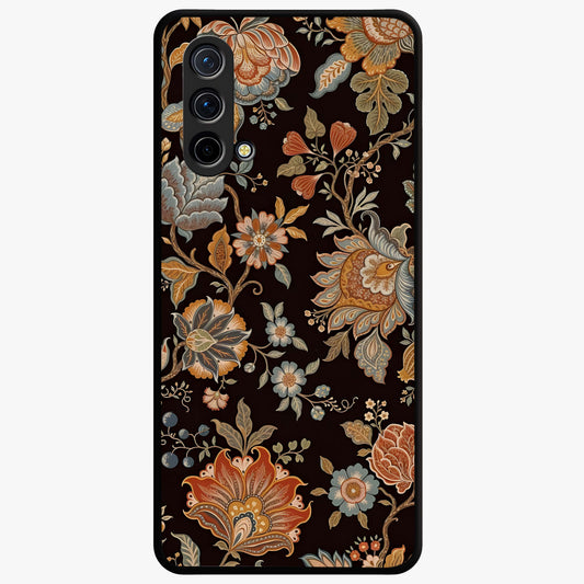 Vintage Floral Dream Glass Case showing flat back view with classic floral artwork and glossy glass finish.