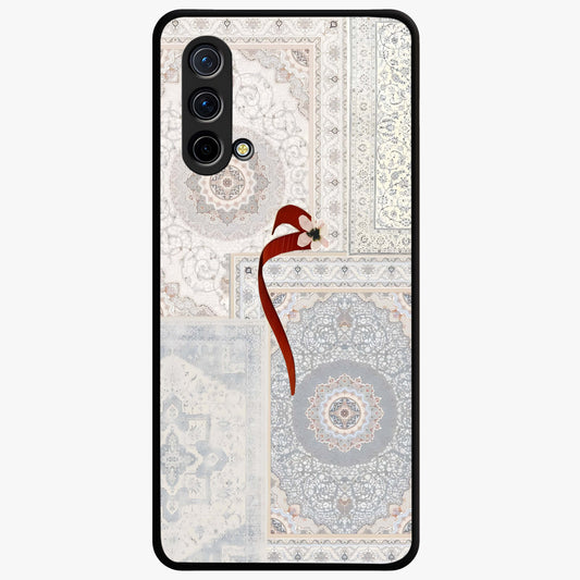 White Aesthetic Bow Glass Case showing flat back view with minimal bow artwork and glossy glass finish.