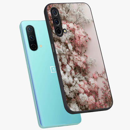 Blush Blossom Cloud Glass Case displayed in angled mockup highlighting soft cloud and blossom design with pastel aesthetic.