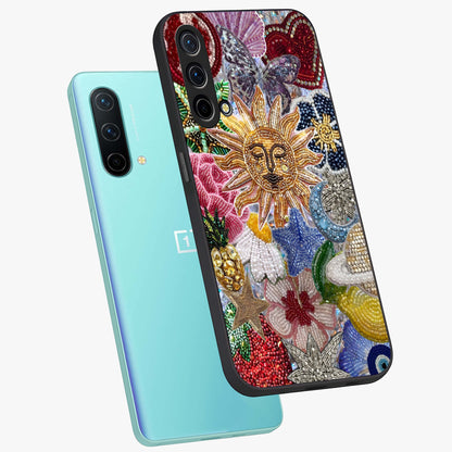 Celestial Floral and Playful Glass Case displayed in angled mockup highlighting playful floral design with dreamy celestial elements.