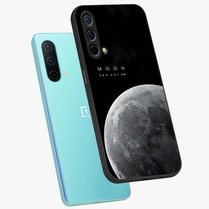 Cosmic Moon Glow Glass Case displayed in angled mockup highlighting celestial moon design with cosmic aesthetic theme.