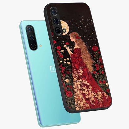 Crimson Dreams Glass Case displayed in angled mockup highlighting soft crimson aesthetic design with artistic theme.