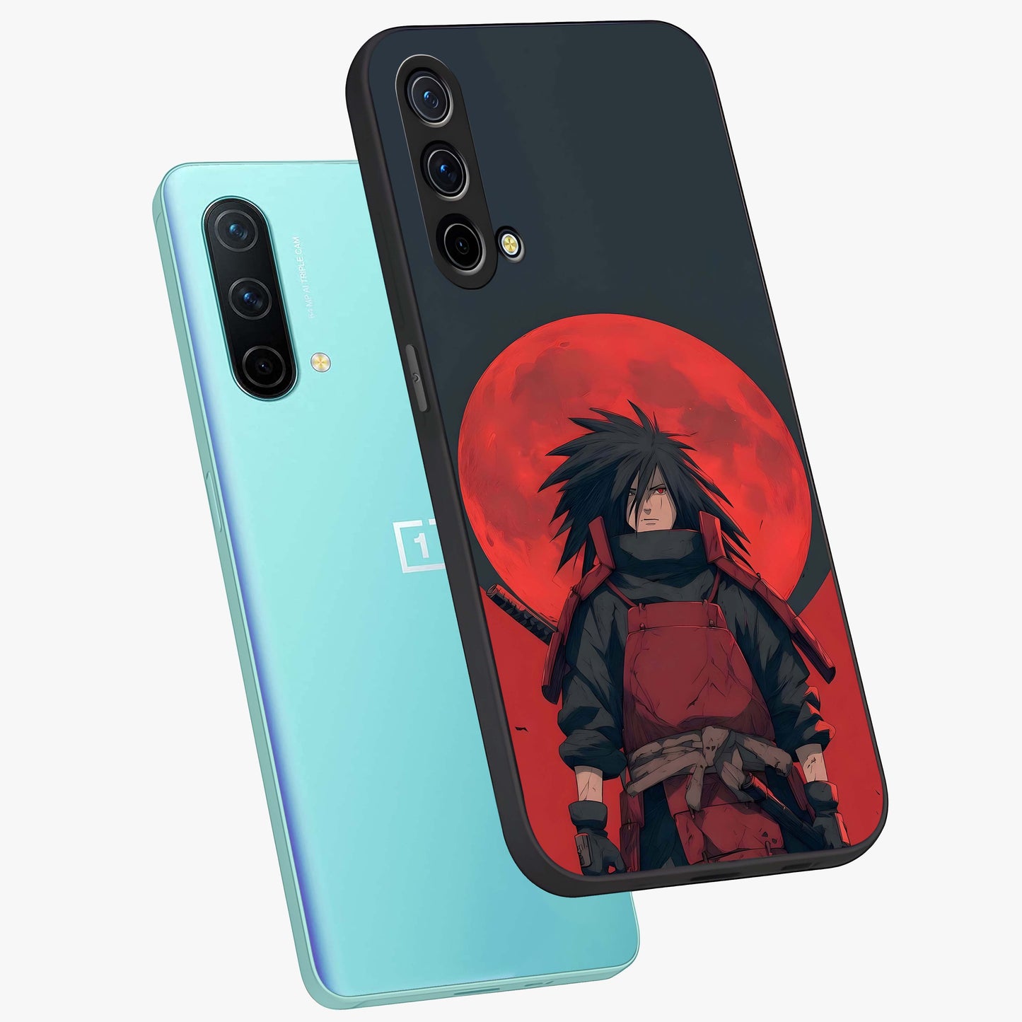 Crimson Moon Warlord Glass Case displayed in angled mockup highlighting dramatic crimson moon design with fantasy aesthetic.