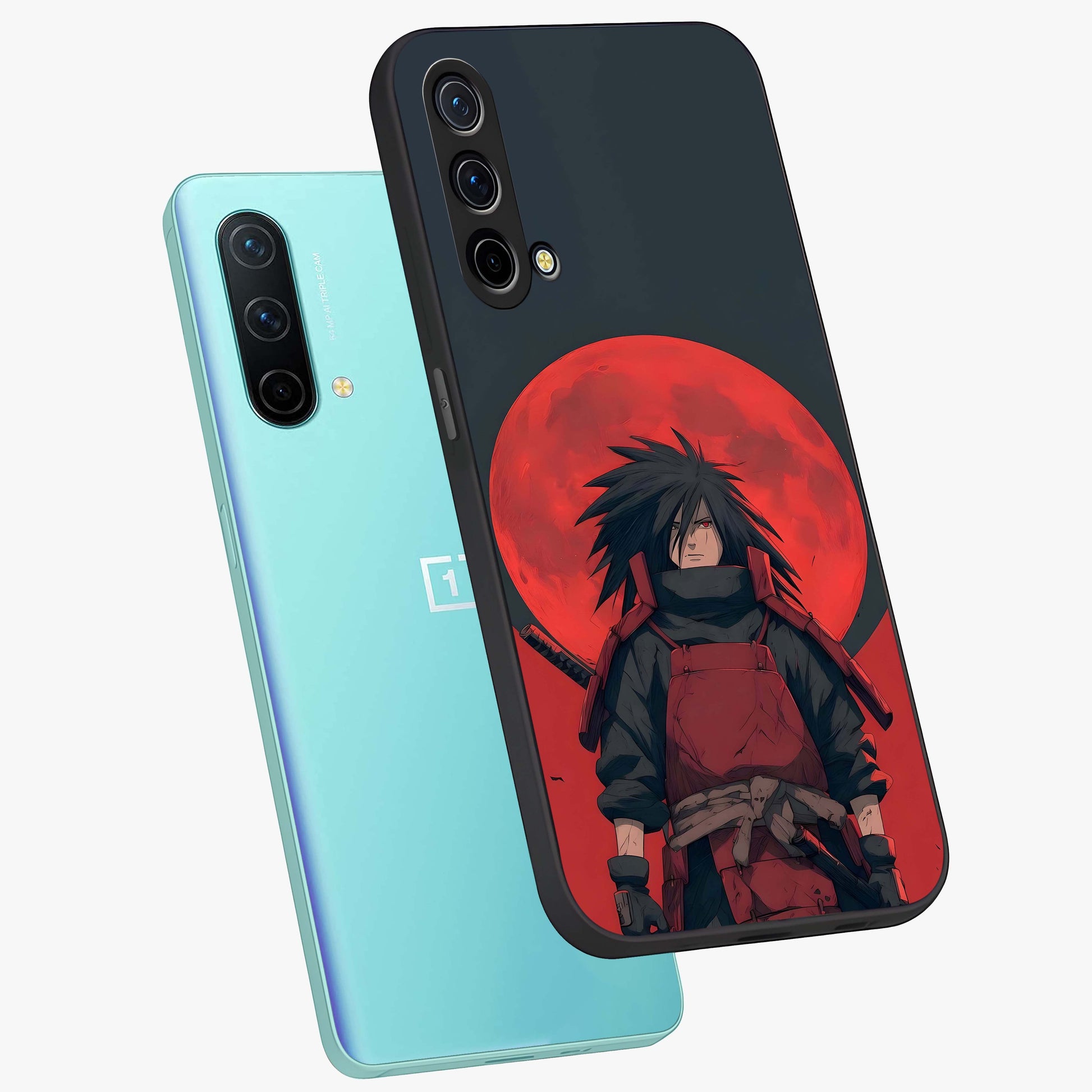 Crimson Moon Warlord Glass Case displayed in angled mockup highlighting dramatic crimson moon design with fantasy aesthetic.