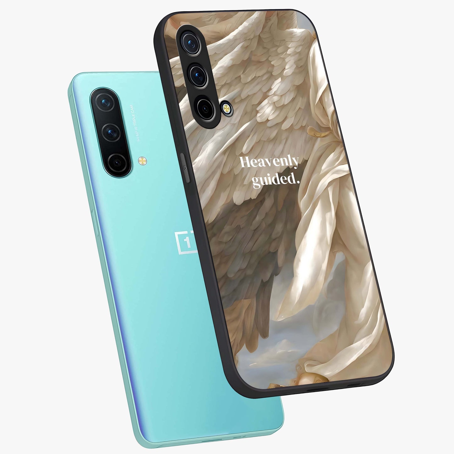 Divine Winged Grace Glass Case displayed in angled mockup highlighting graceful wing design with divine aesthetic style.