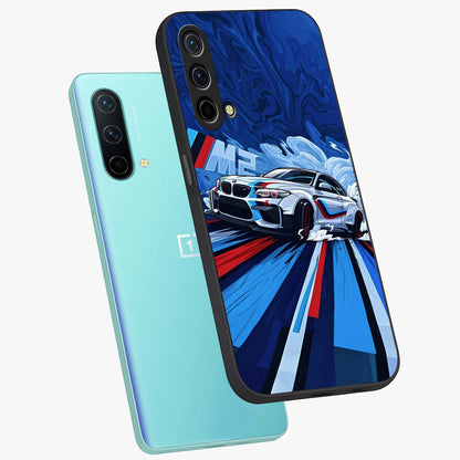 Drift Power Rush Glass Case displayed in angled mockup highlighting powerful drift car design with sporty aesthetic style.