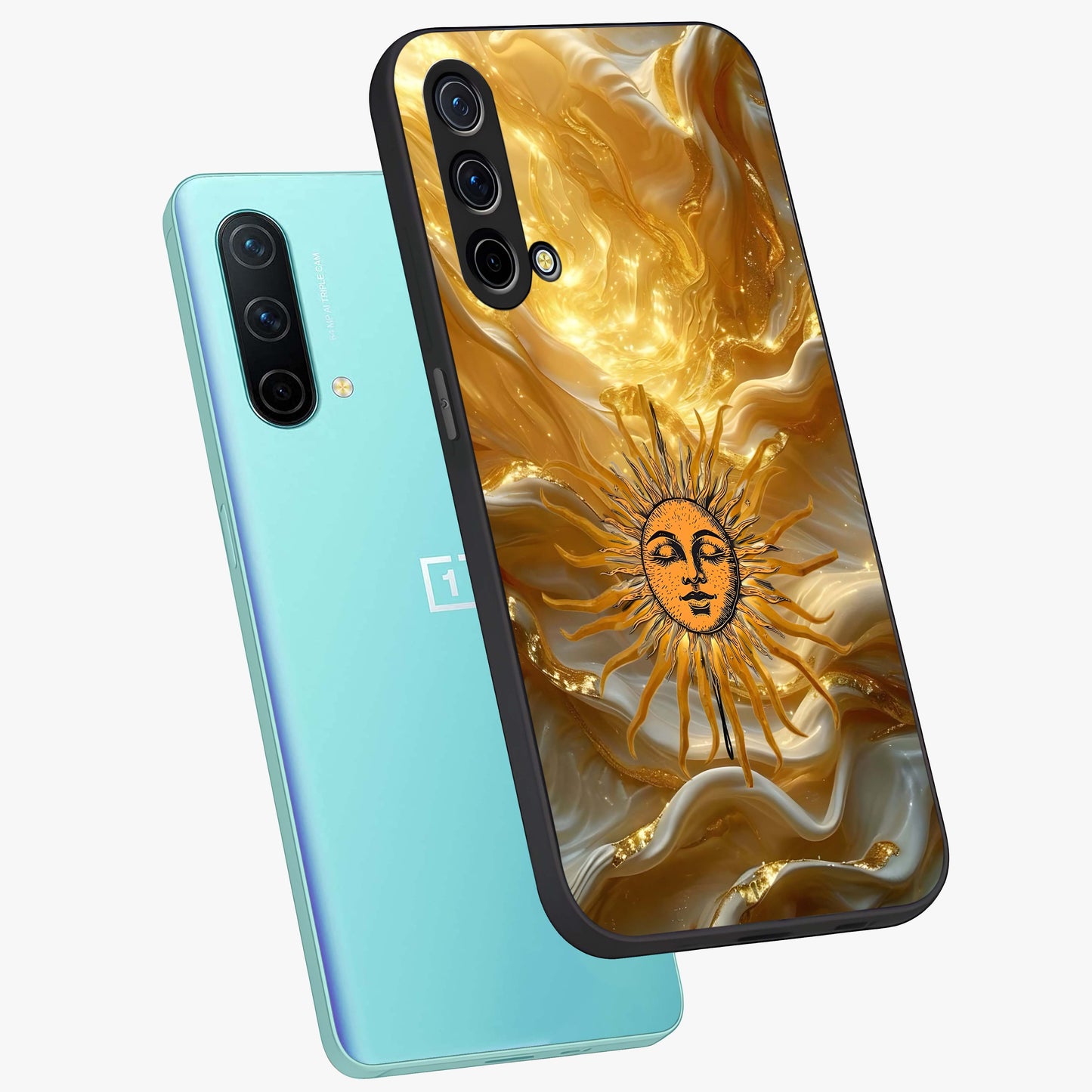 Eternal Golden Glow Glass Case displayed in angled mockup highlighting glowing golden aesthetic design with elegant style.
