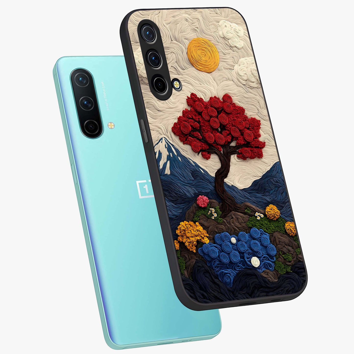 Eternal Nature Tapestry Glass Case displayed in angled mockup highlighting detailed botanical pattern with artistic aesthetic.