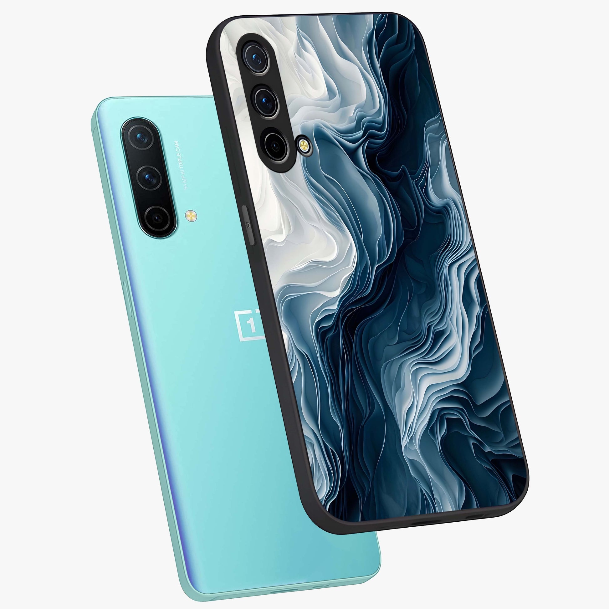 Ethereal Paper Marble Glass Case displayed in angled mockup highlighting elegant marble pattern with modern aesthetic style.