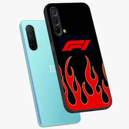 Fire F11 Glass Case displayed in angled mockup highlighting bold fire inspired graphic with energetic aesthetic style.