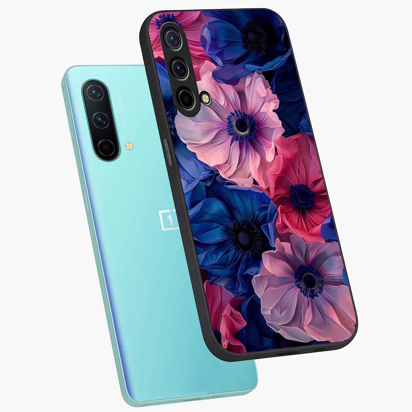Flower Paper Art Pattern Glass Case displayed in angled mockup highlighting layered paper flower design with artistic aesthetic.