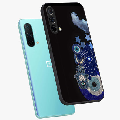 Galactic Charm Cluster Glass Case displayed in angled mockup highlighting luminous galaxy inspired design with dreamy aesthetic.