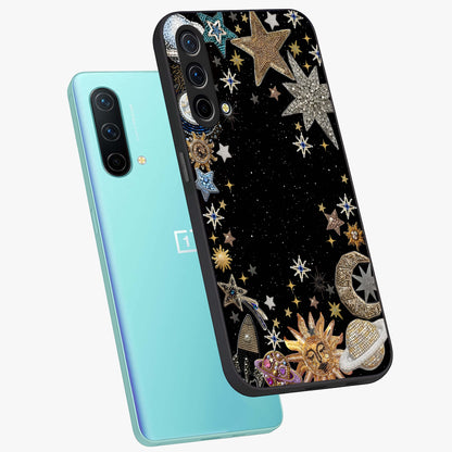 Galactic Jewel Stars Glass Case displayed in angled mockup highlighting shining celestial star design with cosmic aesthetic style.