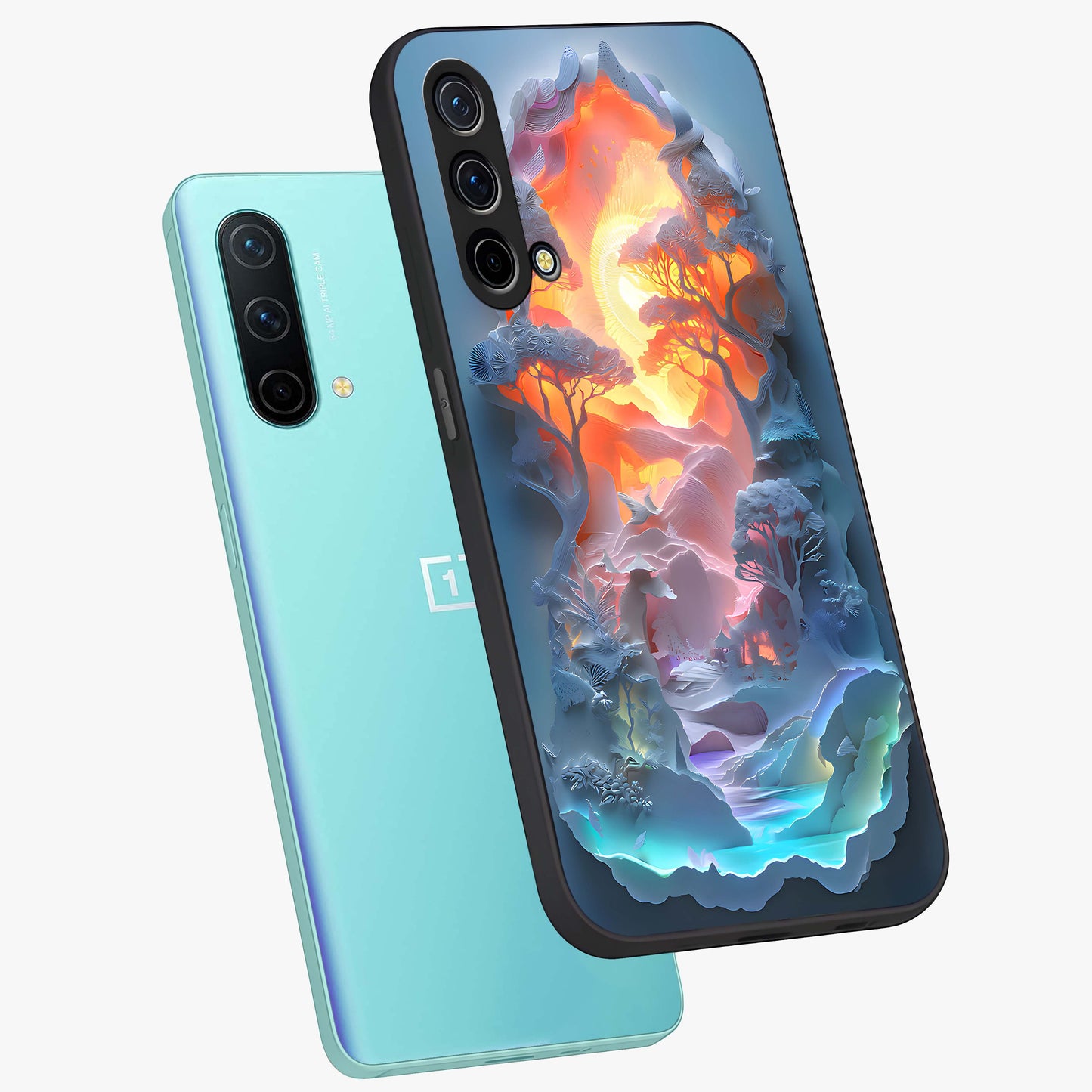 Glow Forest Portal Glass Case displayed in angled mockup highlighting mystical forest design with magical glowing aesthetic.