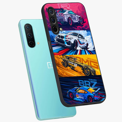 JDM Sports Car Glass Case displayed in angled mockup highlighting sleek Japanese racing car design with automotive aesthetic.