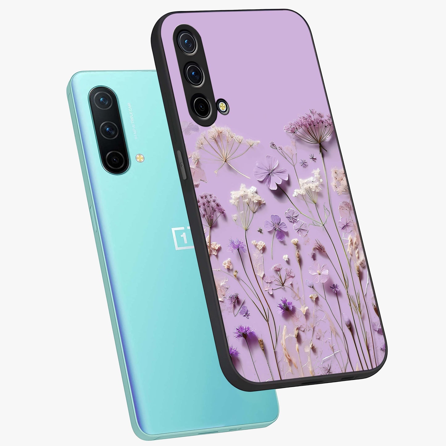 Lavender Blossom Dream Glass Case displayed in angled mockup highlighting dreamy lavender flower design with calming aesthetic style.