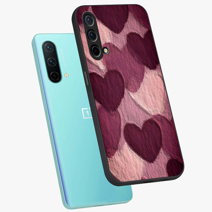 Layered Paper Hearts Glass Case displayed in angled mockup highlighting creative paper craft heart design with romantic aesthetic.