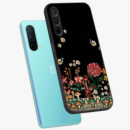 Midnight Bloom Pattern Glass Case displayed in angled mockup highlighting elegant flower design with midnight aesthetic style.