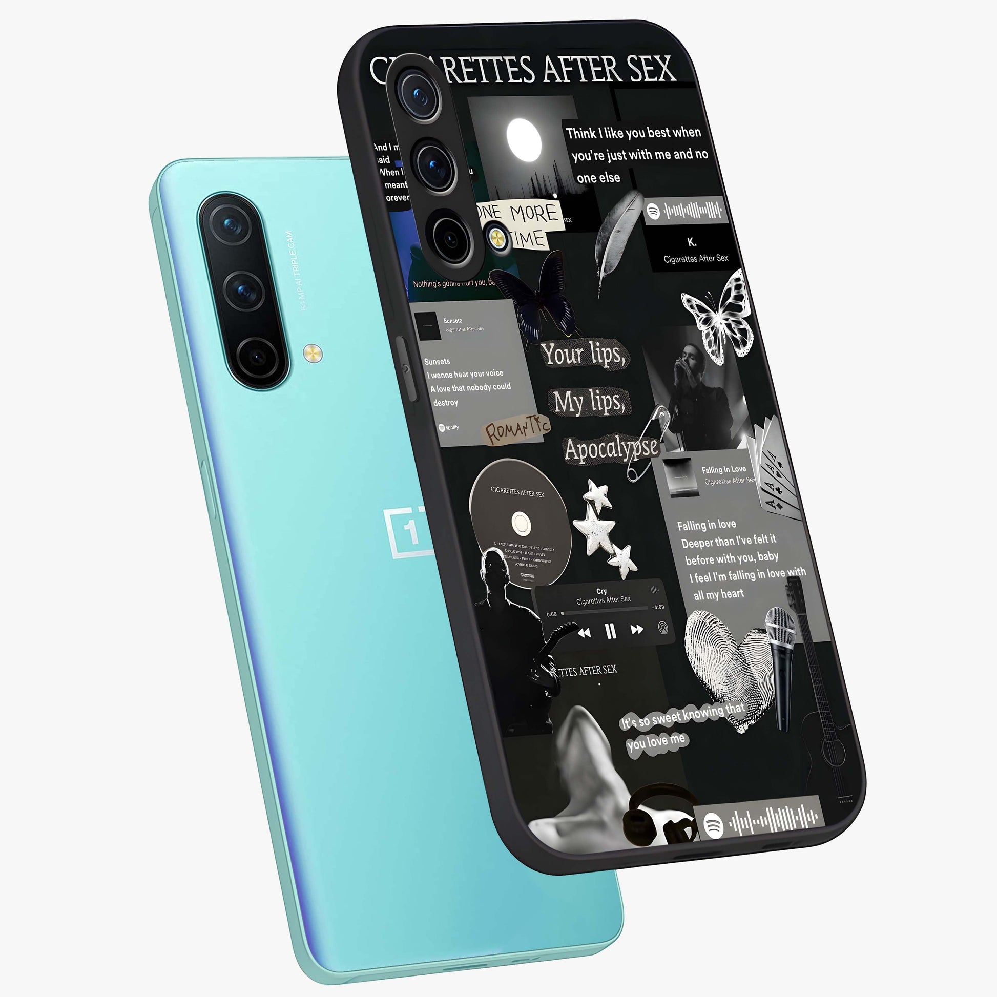 Midnight Love Echo Glass Case displayed in angled mockup highlighting elegant love inspired design with deep aesthetic style.