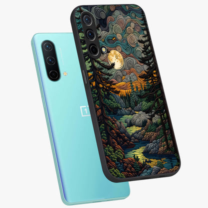 Moonlight Forest Dream Glass Case displayed in angled mockup highlighting dreamy forest design with glowing moon aesthetic.
