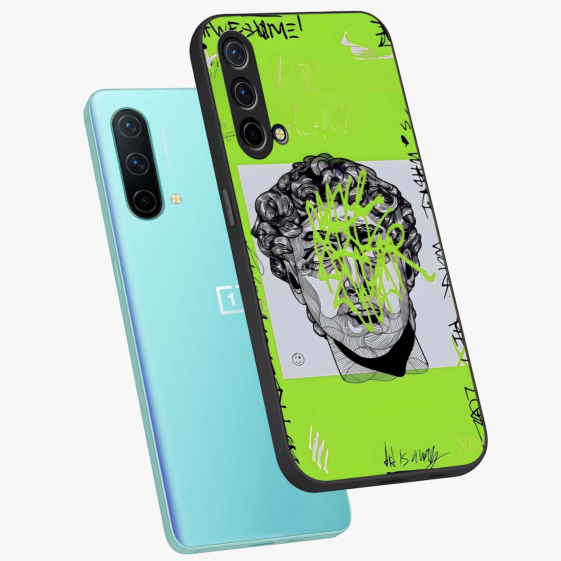Neo Graffiti Rebellion Glass Case displayed in angled mockup highlighting urban street art design with rebellious aesthetic.