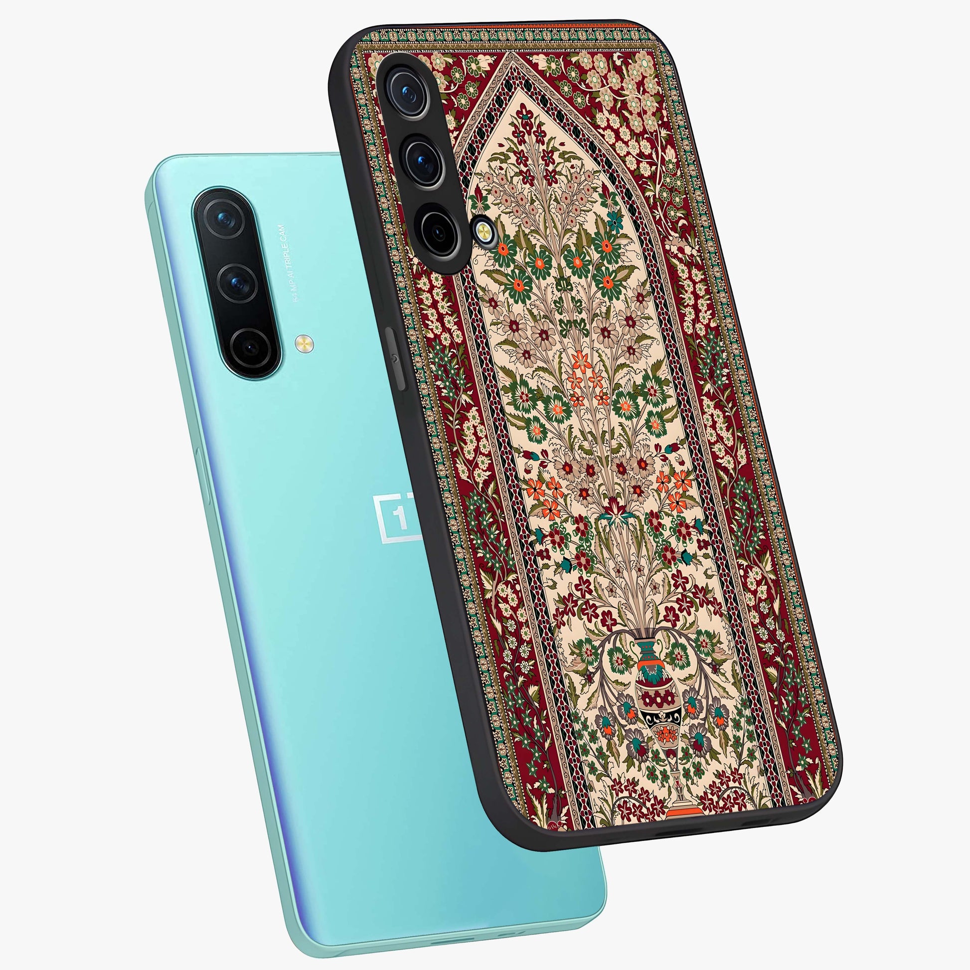 Persian Inspired Glass Case displayed in angled mockup highlighting intricate traditional design with elegant cultural aesthetic.
