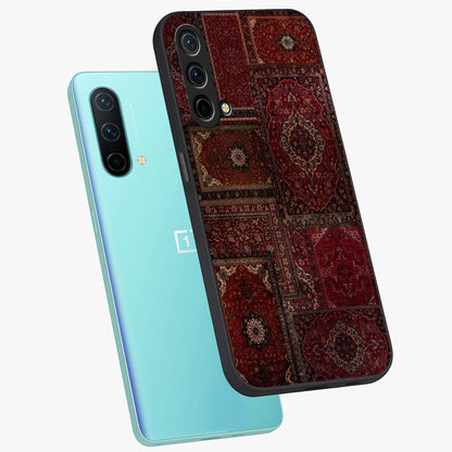 Persian Velvet Tale Glass Case displayed in angled mockup highlighting ornate textile inspired design with royal aesthetic.