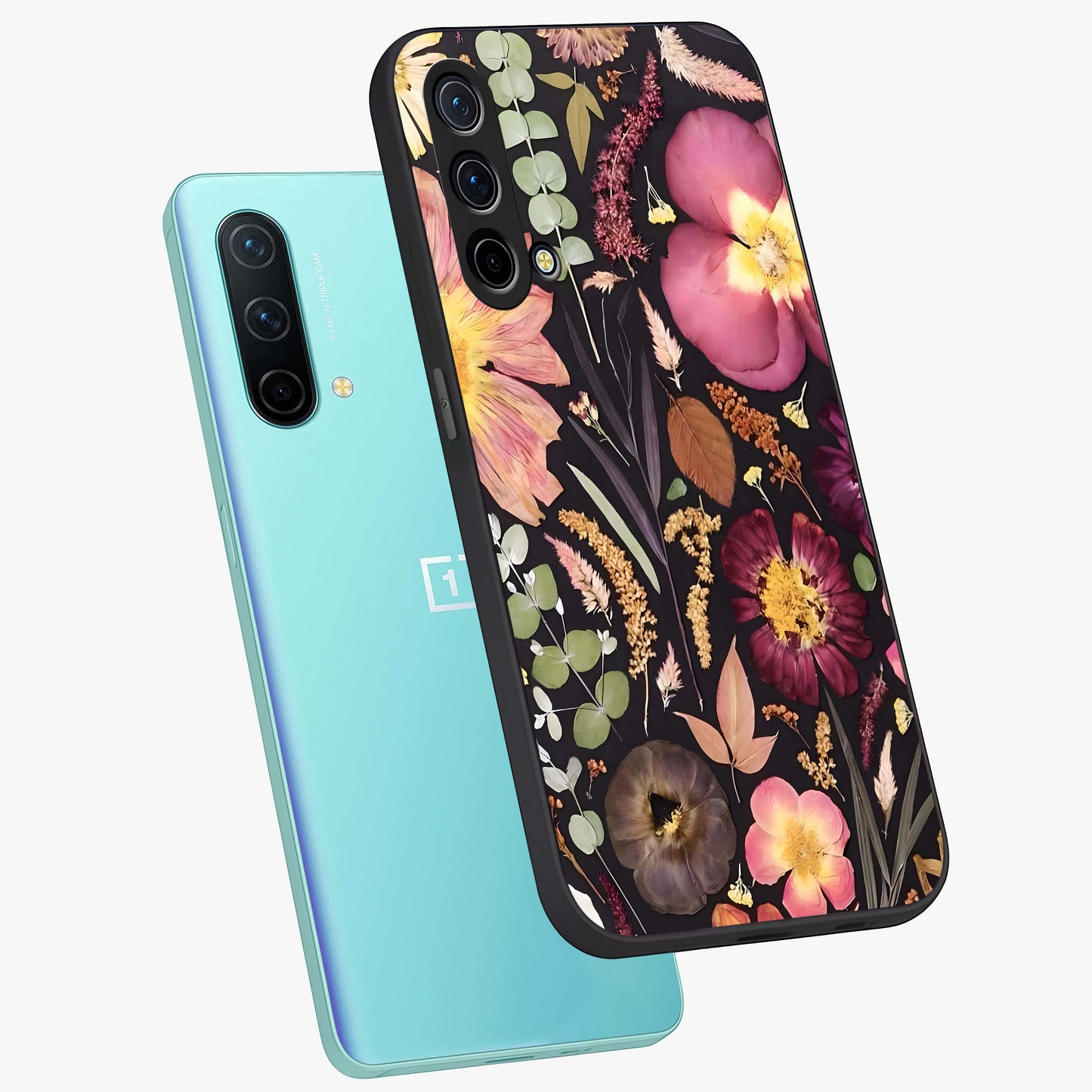Petal Dream Tapestry Glass Case displayed in angled mockup highlighting decorative petal pattern with elegant botanical aesthetic.