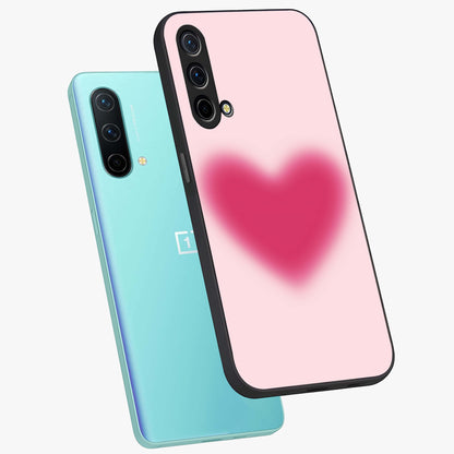 Pink Aura Heart Glass Case displayed in angled mockup highlighting vibrant pink heart design with dreamy aura aesthetic.