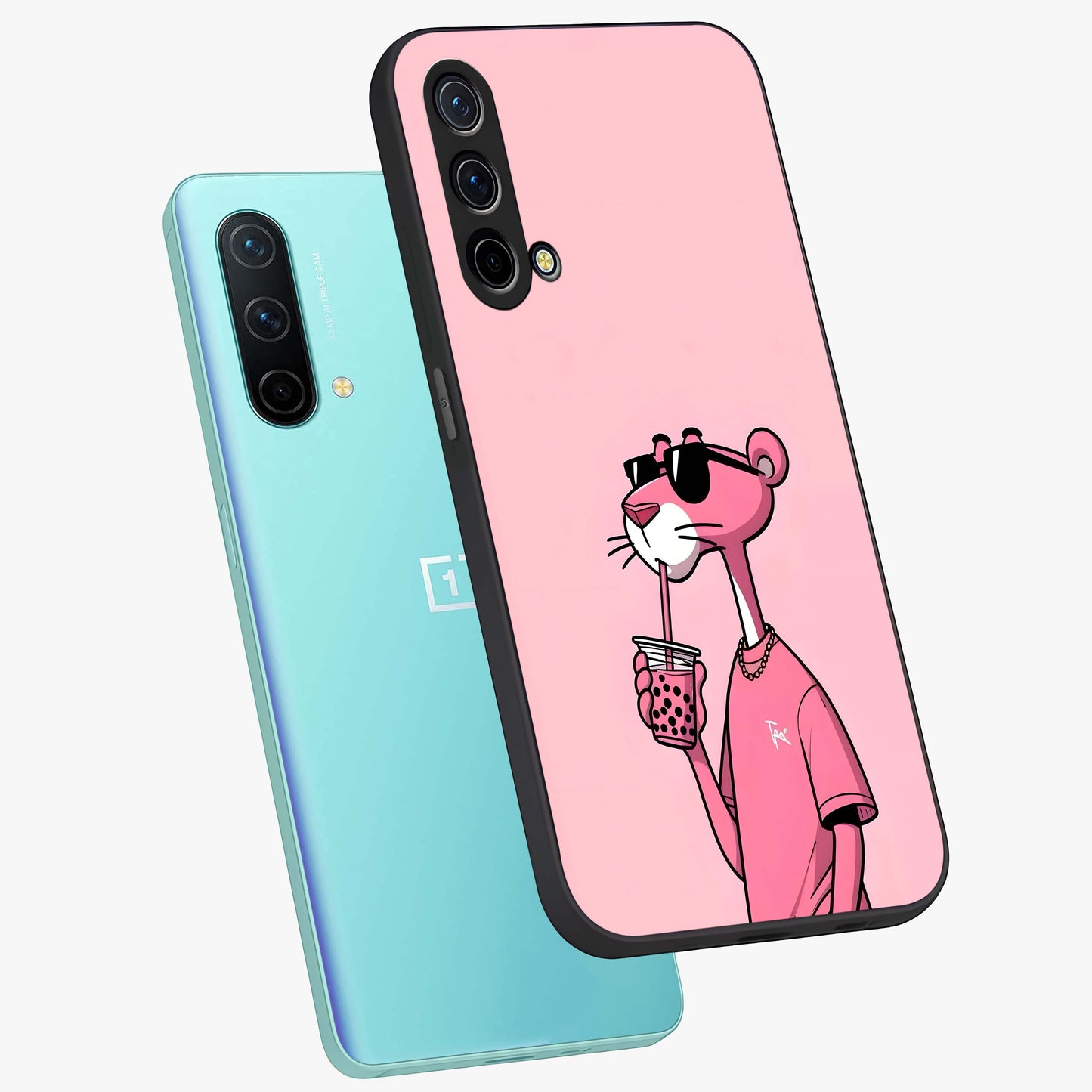 Pink Panther Glass Case displayed in angled mockup highlighting playful cartoon character design with vibrant pink aesthetic.