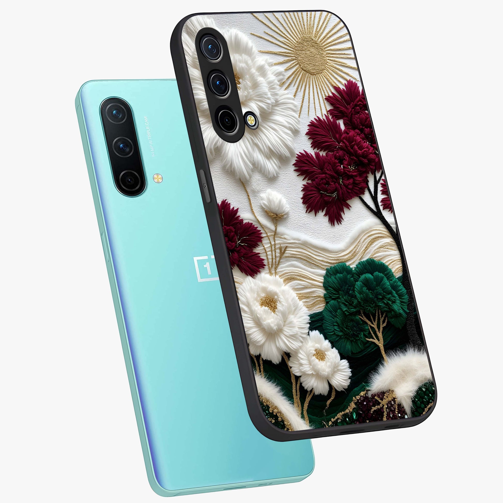 Radiant Bloom Elegance Glass Case displayed in angled mockup highlighting graceful floral design with radiant aesthetic style.