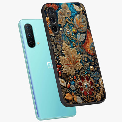 Royal Jewel Garden Glass Case displayed in angled mockup highlighting vibrant jewel inspired floral design with elegant aesthetic.