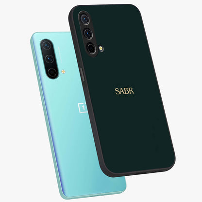 Sabr Minimal Patience Glass Case displayed in angled mockup highlighting simple inspirational design with clean aesthetic style.