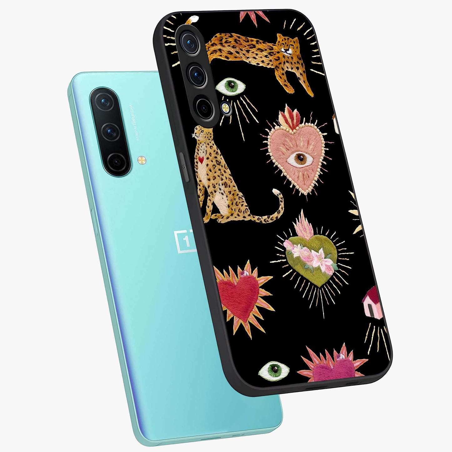 Sacred Jungle Heart Glass Case displayed in angled mockup highlighting lush tropical design with natural aesthetic style.