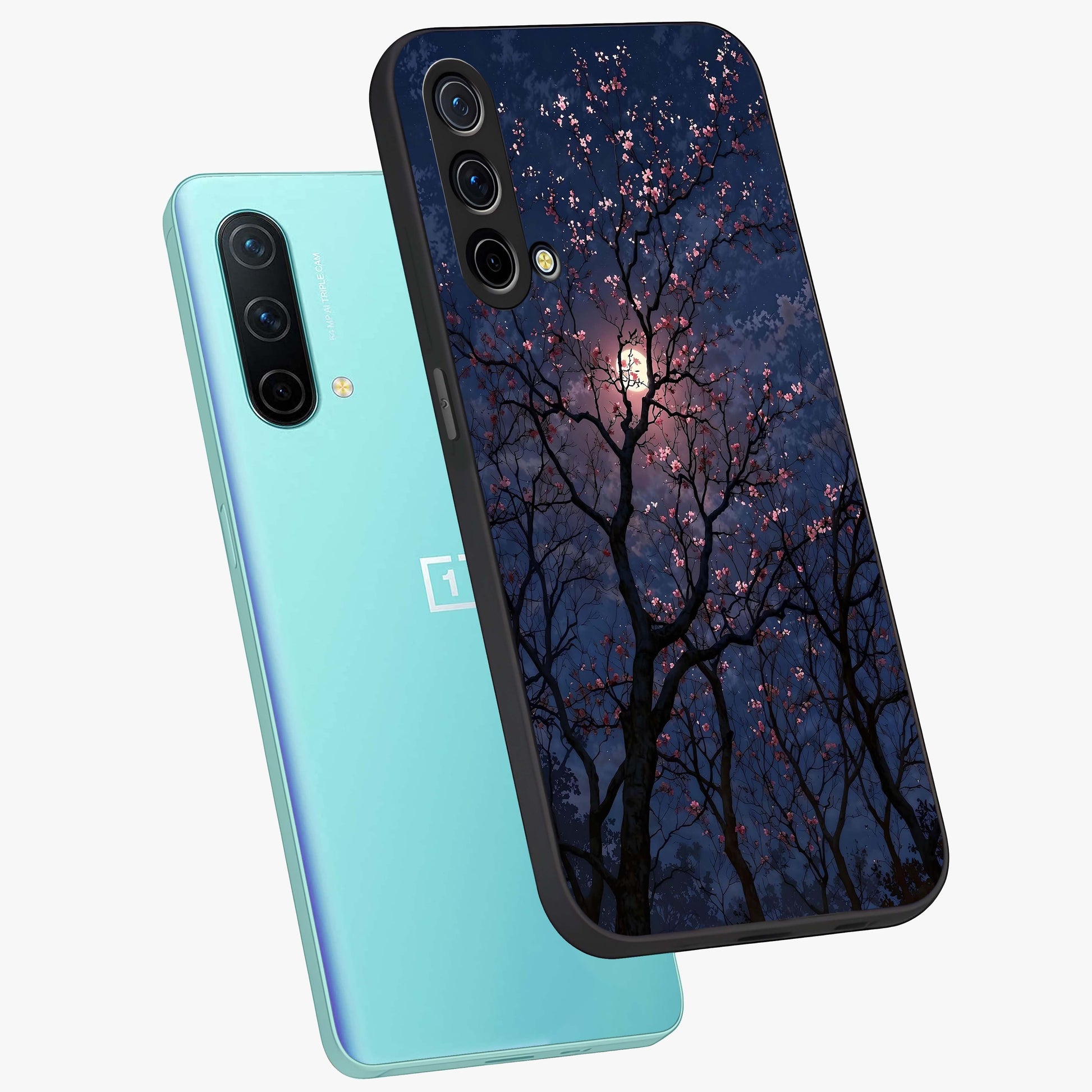 Twilight Sakura Serenade Glass Case displayed in angled mockup highlighting delicate sakura flower design with dreamy aesthetic.
