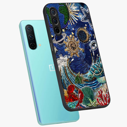 Universe Underwater Spark Glass Case displayed in angled mockup highlighting glowing aquatic design with celestial aesthetic.