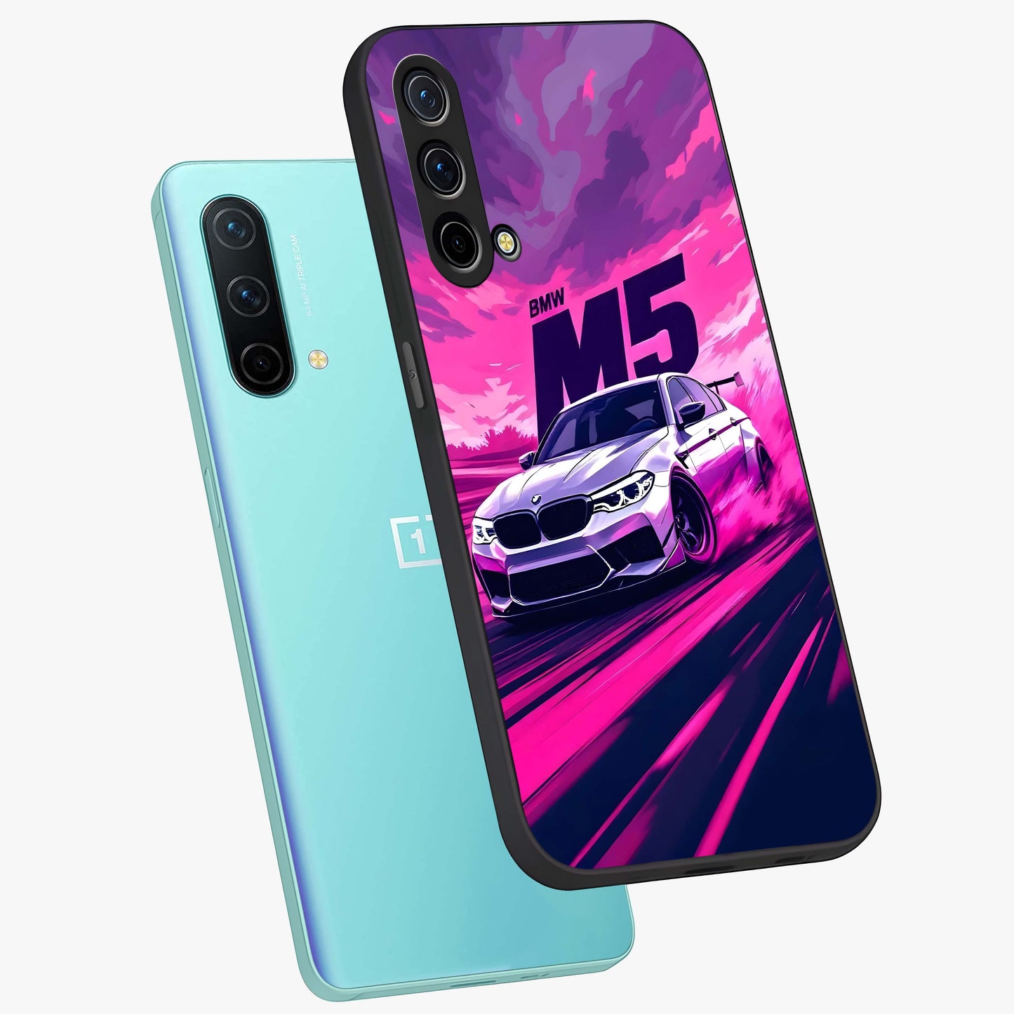 Velocity Drift Pulse Glass Case displayed in angled mockup highlighting dynamic drift design with sporty automotive aesthetic.
