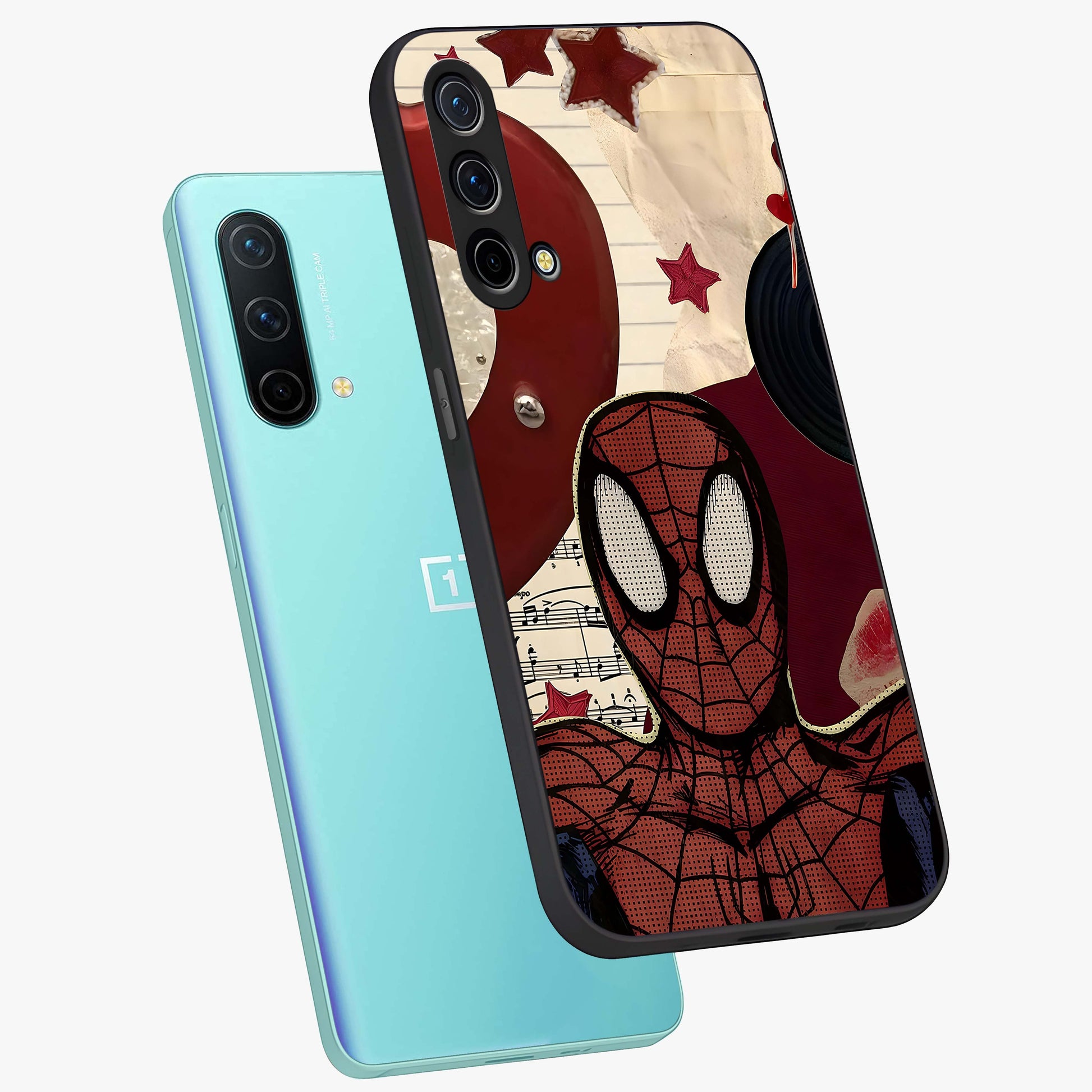 Web Warrior Vibes Glass Case displayed in angled mockup highlighting dynamic web design with comic style aesthetic.