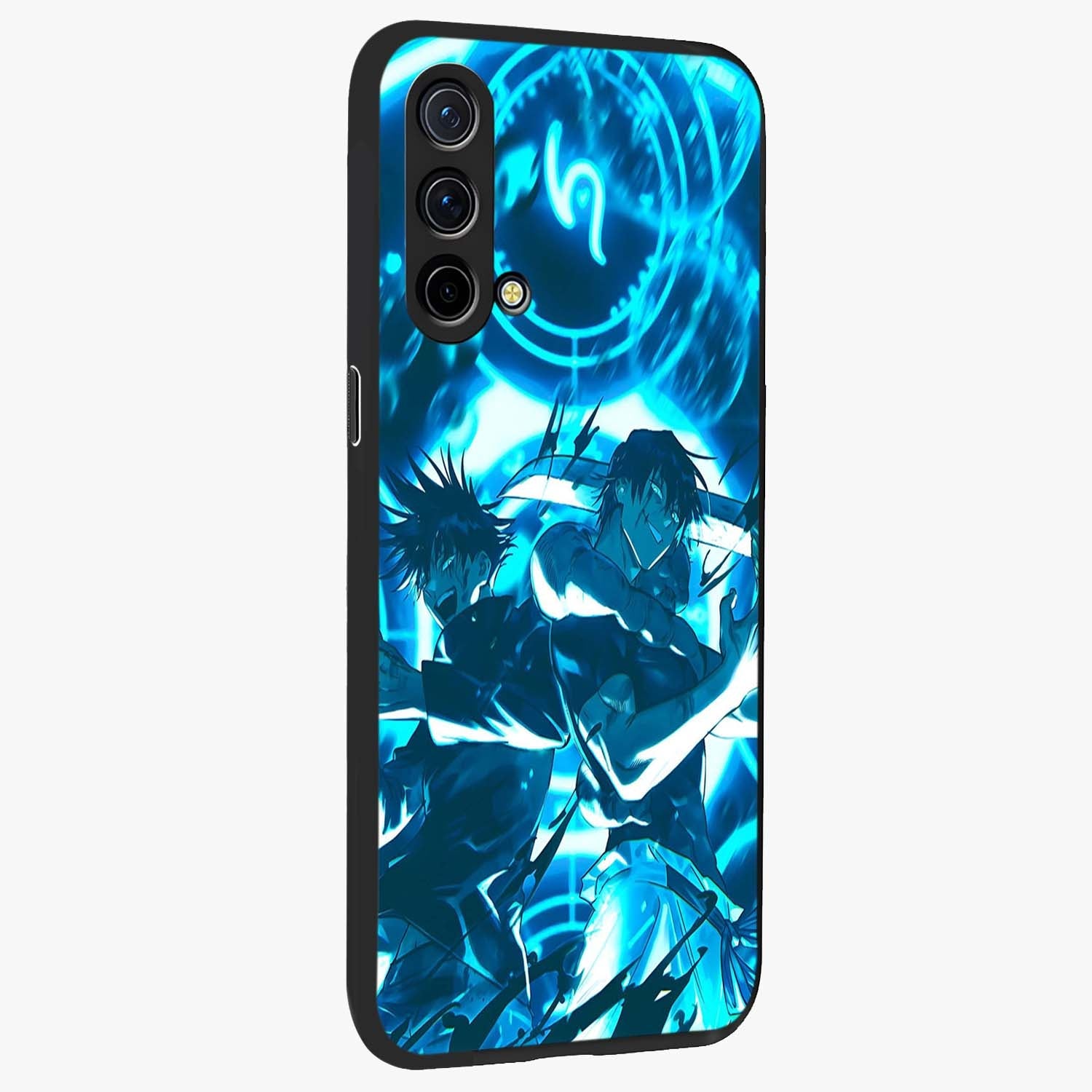 Cursed Energy Clash Glass Case upright view showcasing dramatic clash artwork with bold supernatural theme.