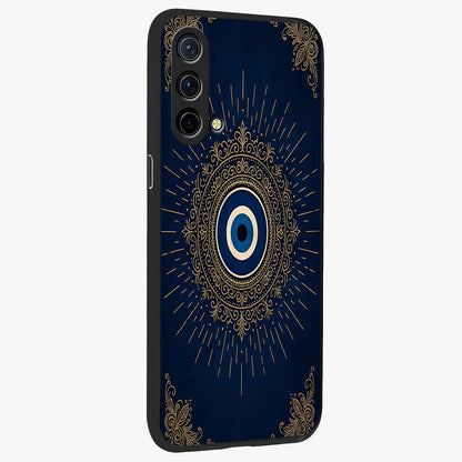 Golden Celestial Charm Glass Case upright view showcasing radiant celestial artwork with elegant golden theme.