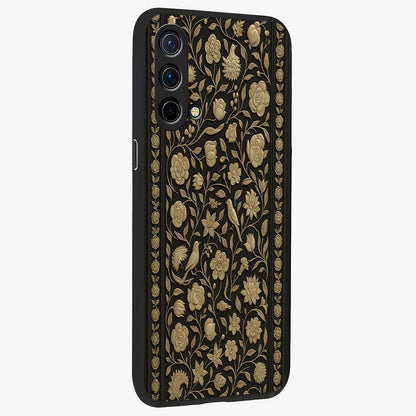 Golden Evil Eye Mandala Glass Case upright view showcasing decorative evil eye mandala artwork with spiritual aesthetic style.