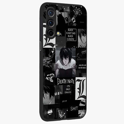Midnight Chaos Mind Glass Case upright view showcasing expressive abstract artwork with bold dark theme.