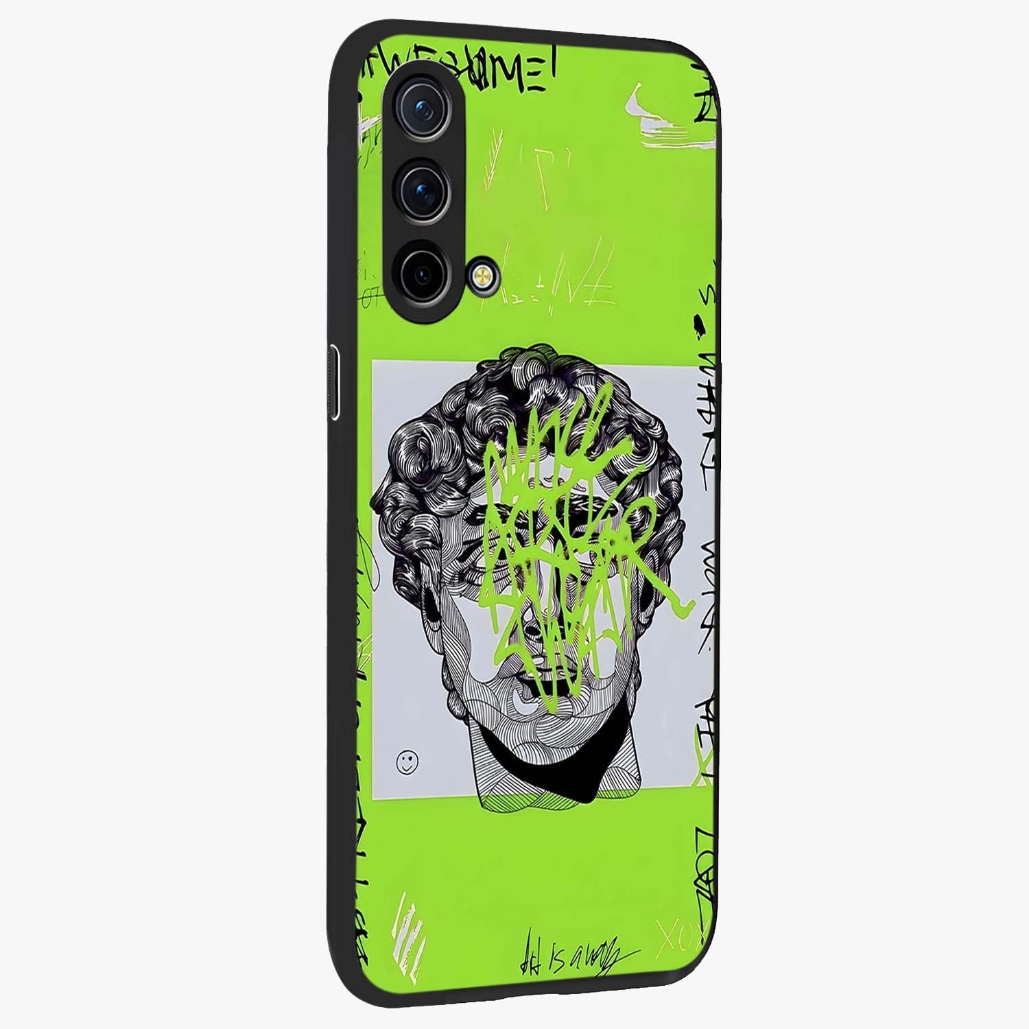 Neo Graffiti Rebellion Glass Case upright view showcasing colorful graffiti artwork with bold modern street style.