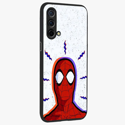 Omg Spiderman Glass Case upright view showcasing energetic superhero artwork with vibrant comic theme.
