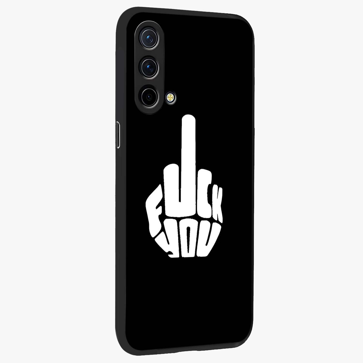 Rebel Mode On Glass Case upright view showcasing striking statement artwork with bold rebellious theme.