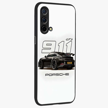 Turbo Legacy Icon Glass Case upright view showcasing bold racing inspired artwork with classic car theme.